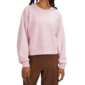 Lululemon Softstreme Perfectly Oversized Cropped Crew Pink Peony